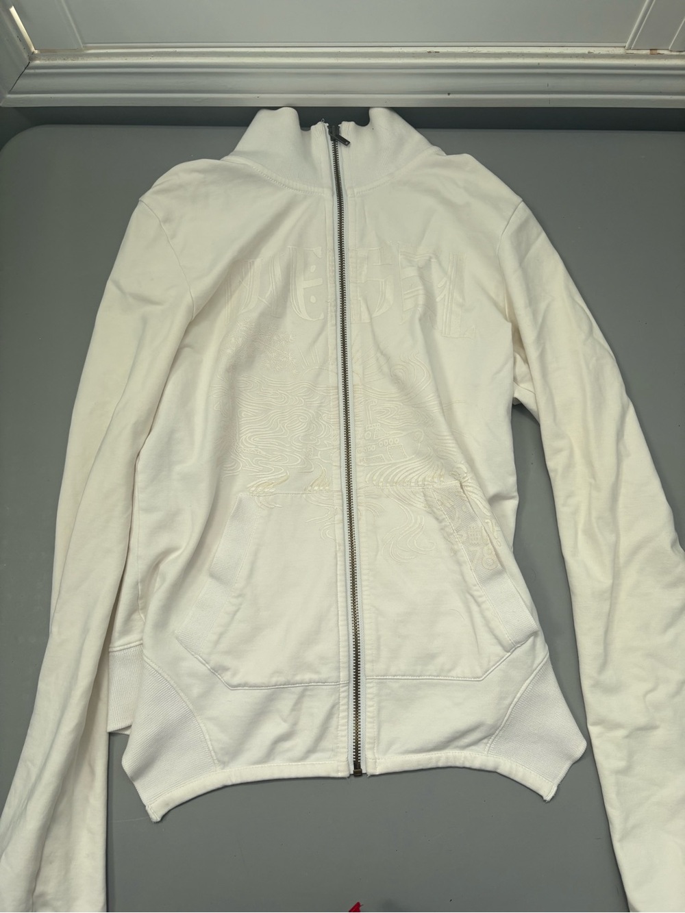 Diesel White Full-Zip Bomber Jacket